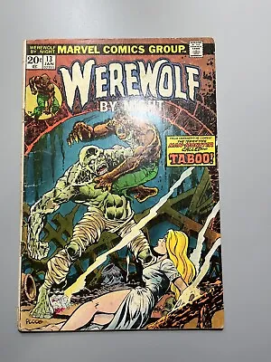 Buy WEREWOLF By NIGHT # 13 (1974) 🔑 TABOO TOPAZ 1st APPEARANCES **Low-Grade** • 17.59£