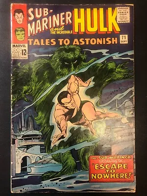 Buy Tales To Astonish Sub-Mariner Incredible Hulk #71 Marvel Comic Book 1965 • 11.03£