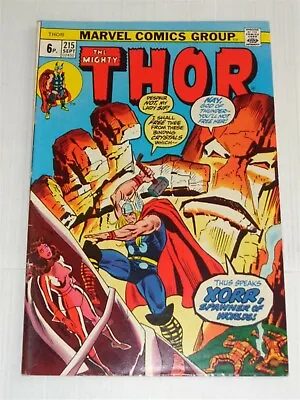 Buy Thor The Mighty #215 September 1973 Fn- 5.5 Buscema Marvel Comics • 7.99£
