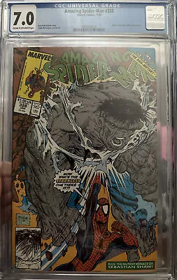Buy Amazing Spider-Man #328 CGC 7.0 McFarlane Hulk & Sebastian Shaw Appearance 1990 • 26.81£