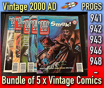 Buy 2000 AD 5 X Comic Bundle: Progs 941 942 943 946 & 948 Vintage Used 1990s #2AD1 • 4.99£