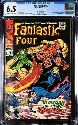 Buy Fantastic Four #63 1967 CGC 6.5 0W/W UKPV | Sandman Blastar Crystal | 4330272014 • 105£
