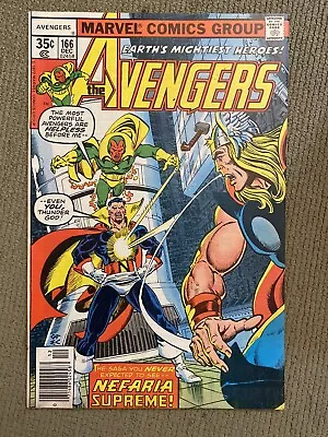 Buy The Avengers #166 Newsstand (1977 Marvel Comics) Count Nefaria Perez Art 🔥 • 7.12£