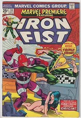 Buy Marvel Premiere #18 (Oct 1974, Marvel), VG Condition (4.0), Iron Fist Featured • 7.12£