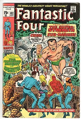 Buy Fantastic Four #102 Featuring The Sub-Mariner, Very Good Condition • 11.04£