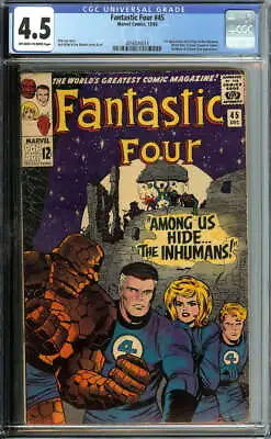 Buy Fantastic Four #45 Cgc 4.5 Ow/wh Pages // 1st Appearance Of The Inhumans 1965 • 159.90£