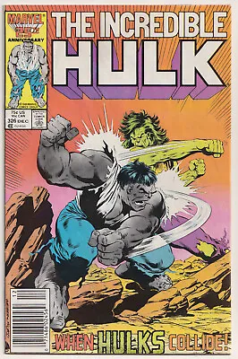 Buy Incredible Hulk 326 VF/NM 9.0 Marvel 1986 Hulk Vs Hulk II Steve Geiger Newsstand • 8£