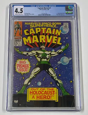 Buy Captain Marvel #1. May 1968. Marvel. 4.5 Cgc. 1st Issue In 1st Solo Series! • 125£