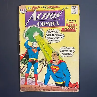 Buy Action Comics 254 1st Bizarro Silver Age DC 1959 Swan Superman Supergirl Comic • 80.39£