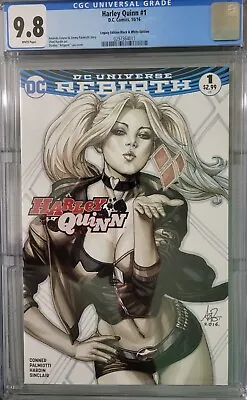 Buy Harley Quinn #1 CGC 9.8 Legacy B & W Edition By Stanley  Artgerm  Lau • 59.96£