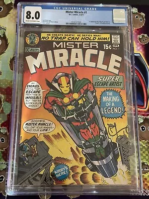 Buy Mister Miracle #1 CGC 8.0 1st Appearance Of MR. MIRACLE & OBERON! DC 1971 Kirby • 107.94£