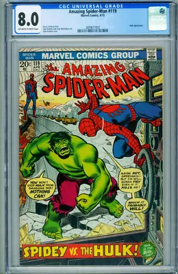 Buy Amazing Spider-Man #119 1973 CGC 8.0- Hulk Battle Issue Comic Book 3809677002 • 444.07£