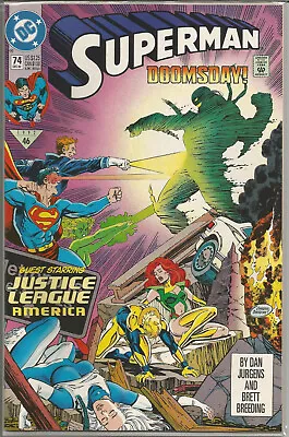 Buy Superman #74 (DC, 1992, Direct) JLA Doomsday! NM-M New/Old Stock! FREE Shipping! • 14.22£
