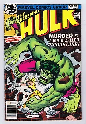 Buy Incredible Hulk #228 GD Worn 1st Appearance Of Moonstone 1978 Marvel Comics • 37.41£