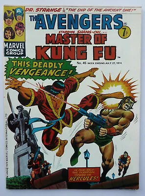 Buy The Avengers #45 Shang-Chi Marvel Comics Group UK 27 July 1974 VF- 7.5 • 8.25£