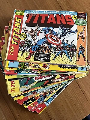 Buy The Titans, Vintage UK Marvel Comic 28-Issue Job Lot 1975-76 (#1, 3, 14, 16...) • 14.99£