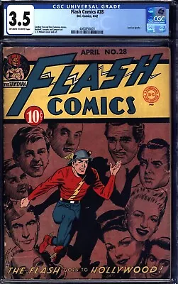 Buy Flash Comics #28 Dc Comics 1942 Golden Age Cgc 3.5 Graded!  • 474.36£