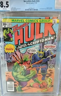 Buy Incredible Hulk #205 CGC 8.5 White 1976 Marvel Comic Book: Death Of Jarella • 79.05£