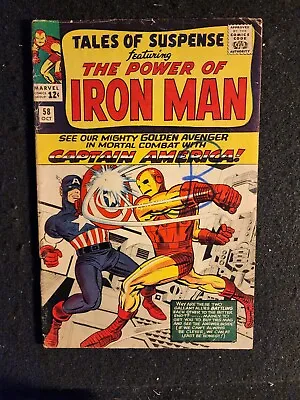 Buy Tales Of Suspense #58 (Marvel 1964) G+ JACK KIRBY Captain America, Iron Man • 45.01£