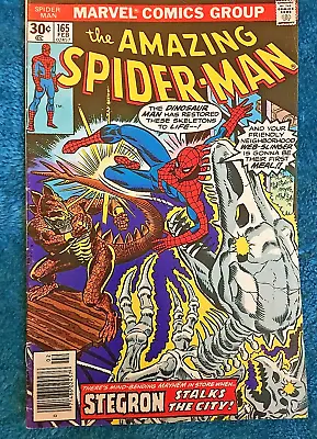 Buy Free P & P ;  Amazing Spider-Man #165, Feb 1977;  Stegron Stalks The City!  • 10.99£