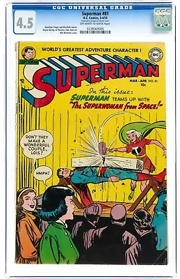 Buy Superman #81 (Mar/Apr 1953, D.C Comics) CGC 4.5 VG/FN | 0239569005 • 315.74£