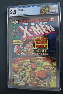 Buy Uncanny X-Men 123 CGC 8.5 Spider-Man Arcade Appearance White Pages CUSTOM LABEL • 59.47£