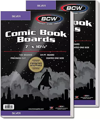 Buy BCW Silver Backing Boards - 200 Ct • 48.84£