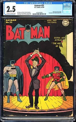 Buy DC Batman #22 CGC 2.5 OW To White Pages 1944 - Golden Age, Alfred Solo Story • 513.89£