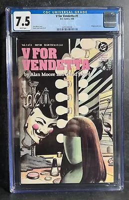Buy V FOR VENDETTA #1 - CGC 7.5 - 1988 DC COMICS - Wraparound Cover - ALAN MOORE • 95.99£