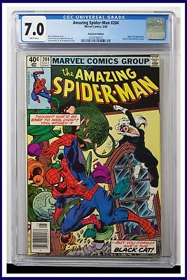 Buy Amazing Spider-Man #204 CGC Graded 7.0 Marvel 1980 Newsstand Edition Comic Book. • 71.24£