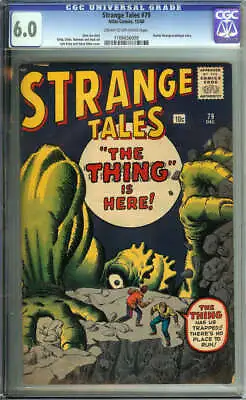 Buy Strange Tales #79 Cgc 6.0 Cr/ow Pages // Doctor Strange Prototype Atlas 1960 • 260.20£