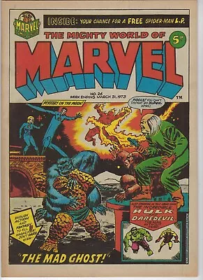 Buy MIGHTY WORLD OF MARVEL # 26 - 31 Mar 1973 High Grade- Hulk Fan Four Daredevil #4 • 19.95£
