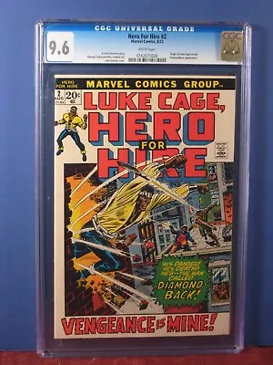 Buy HERO FOR HIRE #2 (1972) CGC 9.6 White Pages* 1st App Of CLAIRE TEMPLE! Luke Cage • 240.74£