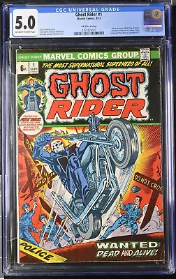 Buy Ghost Rider #1 - CGC 5.0 -1973 - UK Price 💀🔥1st Son Of Satan🔥💀 • 325£