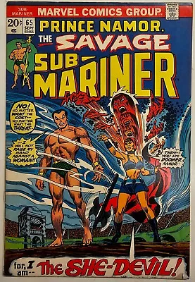 Buy Marvel Comics Bronze Age Namor The Savage Sub Mariner Key Issue 65 High Grade FN • 2.20£