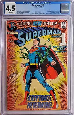 Buy 1971 Superman #233 CGC 4.5 World Of Krypton Backup Stories Begin • 156.68£