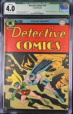 Buy 1945 Detective Comics 103 Qualified CGC .5 Batman Robin. • 284.61£
