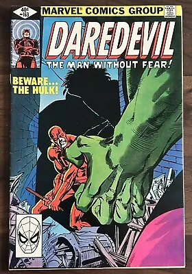 Buy 1980 Marvel Daredevil #163 Daredevil Vs Hulk Battle • 40.21£