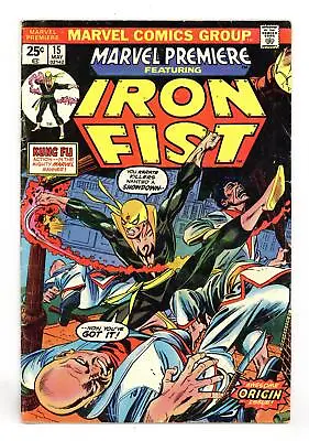 Buy Marvel Premiere #15 GD+ 2.5 1974 1st App. And Origin Iron Fist • 67.53£