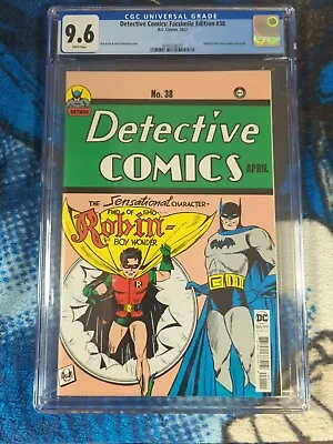 Buy Detective Comics #38 2022 CGC 9.6 Facsimile 1st Appearance Of Robin, DC COMICS • 35.97£
