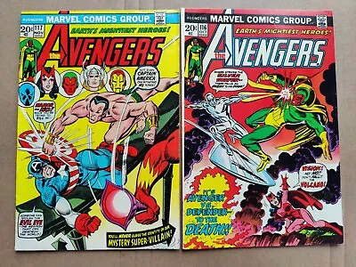 Buy Avengers 116 FN+ 117 FN- 1973 Vs. Defenders SILVER SURFER Lot Of 2 Marvel • 22.86£