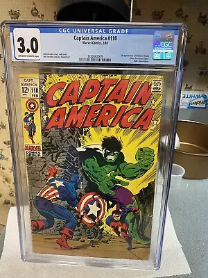 Buy Captain America #110 CGC 3.0..1ST APP Of  MADAME HYDRA ..NO LONGER ALONE!  • 160.85£