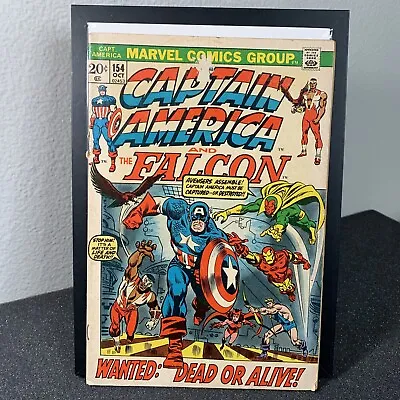 Buy Captain America #154 Marvel Comic Book  1972 Bronze Age Avengers Falcon • 35.21£
