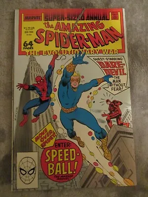 Buy The Amazing Spider-Man Annual #22, 1st Appearance Of Speedball, High Grade!!! • 19.79£