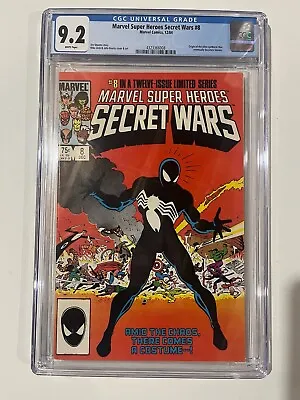 Buy Marvel Super Heroes Secret Wars # 8 CGC 9.2 White Marvel 1984 1st Black Suit • 169.49£
