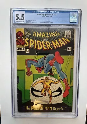 Buy Amazing Spider-man #35  Marvel April 1966  CGC 5.5 Molten Man • 115.18£