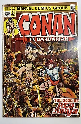 Buy Conan The Barbarian # 24 Red Sonja 1st Cover-Story & Full Appearance 1973 Marvel • 95.49£