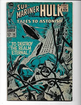 Buy Tales To Astonish 98 - Vg- 3.5 - Namor - Incredible Hulk - 1st Seth (1967) • 14.23£