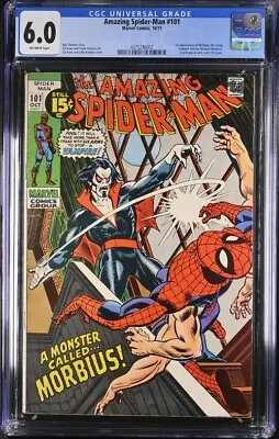 Buy Amazing Spider-Man #101 CGC 6.0 Marvel Comics 1971 - 1st Appearance Of Morbius • 311.80£