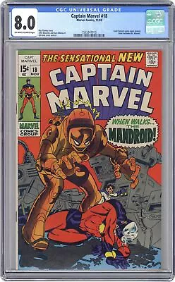 Buy Captain Marvel #18 CGC 8.0 1969 1555247013 • 150.80£